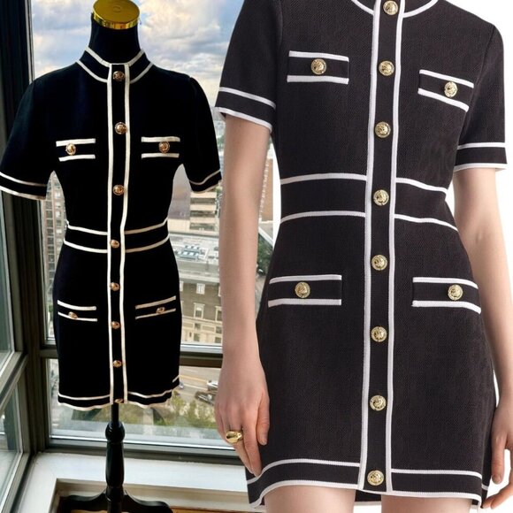 Karl Lagerfeld Dresses & Skirts - 🆕KARL LAGERFELD🧿 NWT Classic Knit Dress with Embroidered Monogram, Black, Sz S